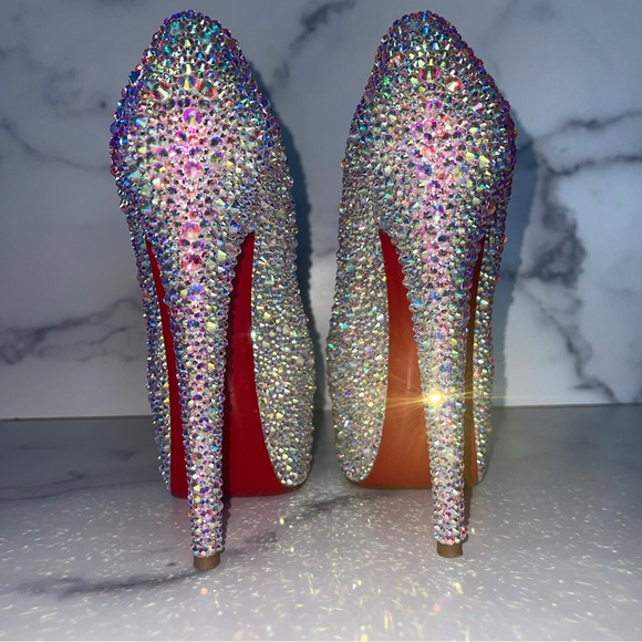 Christian Louboutin AB Crystal Bling Strass Daffodile Size EU 38.5 / US 8.5 - Picture 6 of 14